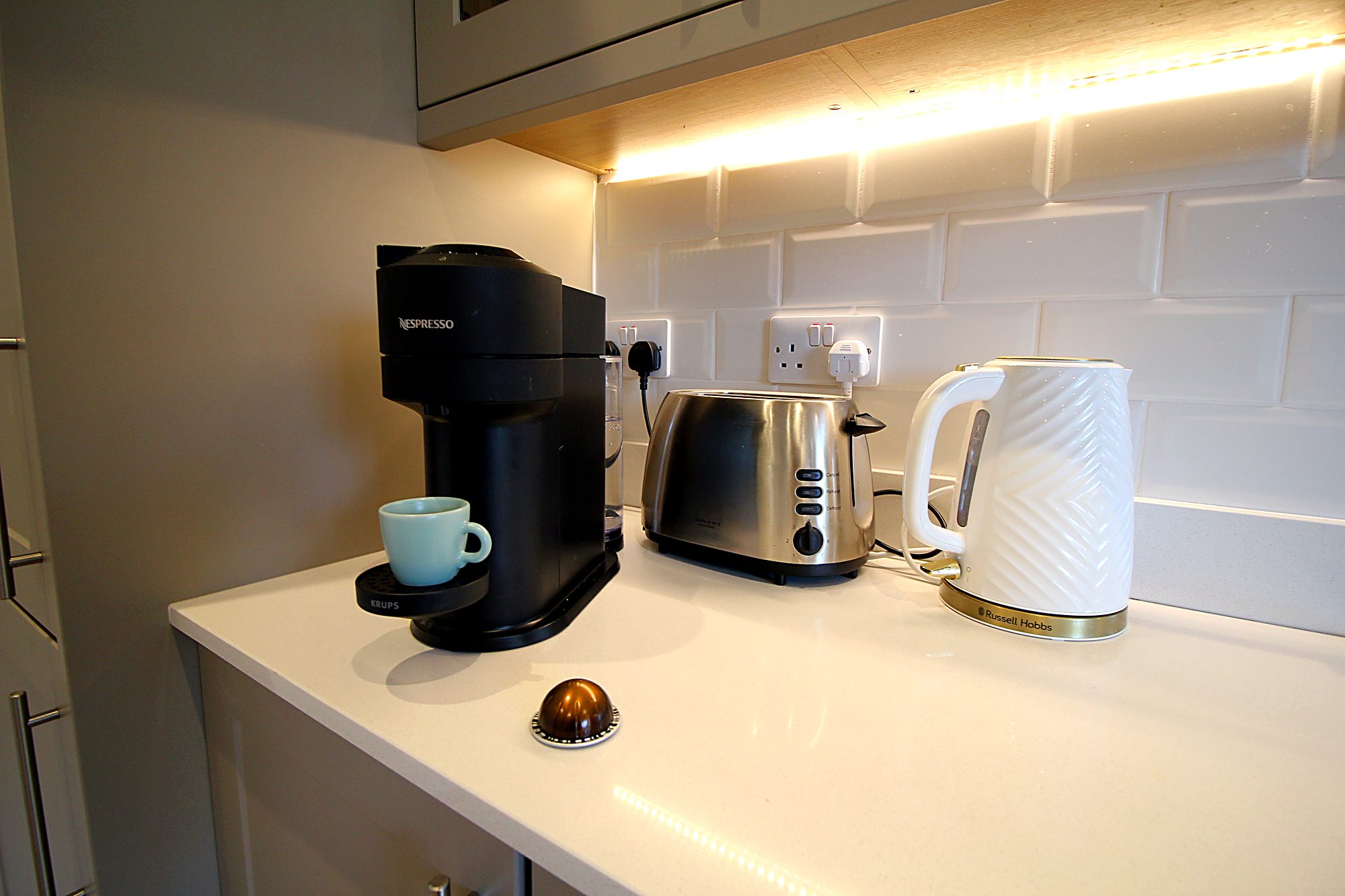 Coffee machine on the kitchen worktop